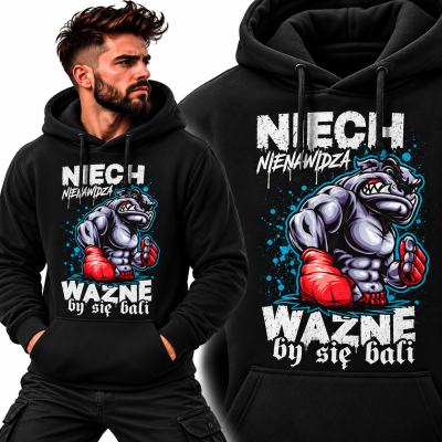 BLUZA Z KAPTUREM SPORTY WALKI  NIECH NIENAWIDZĄ